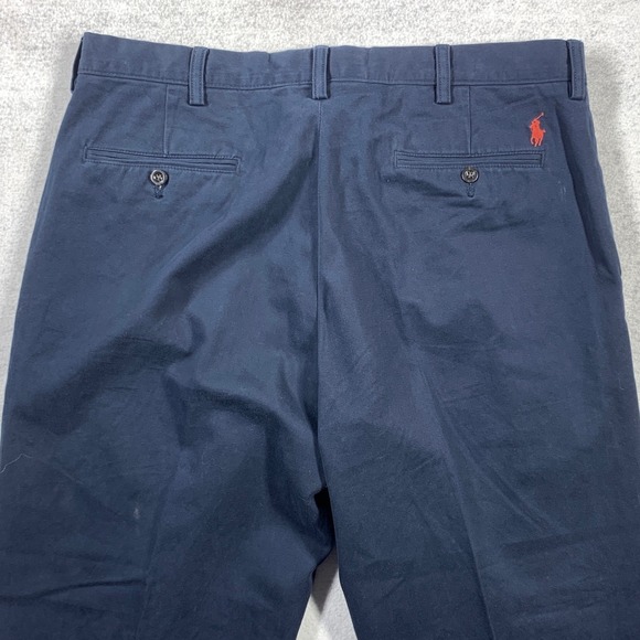 Polo by Ralph Lauren Pants Mens 35x30  Blue Cotton Preston Chino Trousers Preppy - Picture 6 of 13